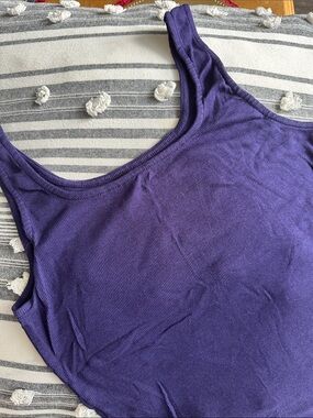 a new day Purple Ribbed Tank Top